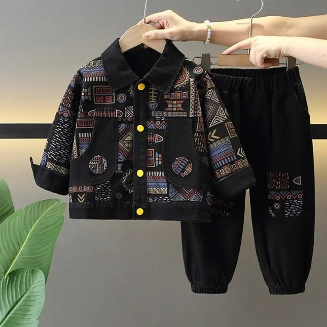 Boys Boho-Print Denim Co-ord Set