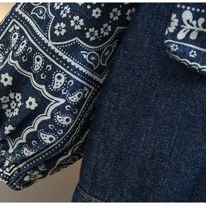 Boys Blue Denim Graphic-Print Co-Ord Set