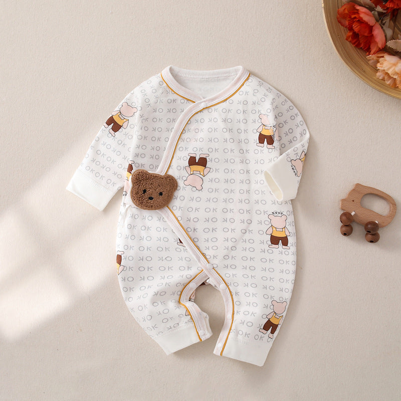 Newborn Side Closure Bear Romper