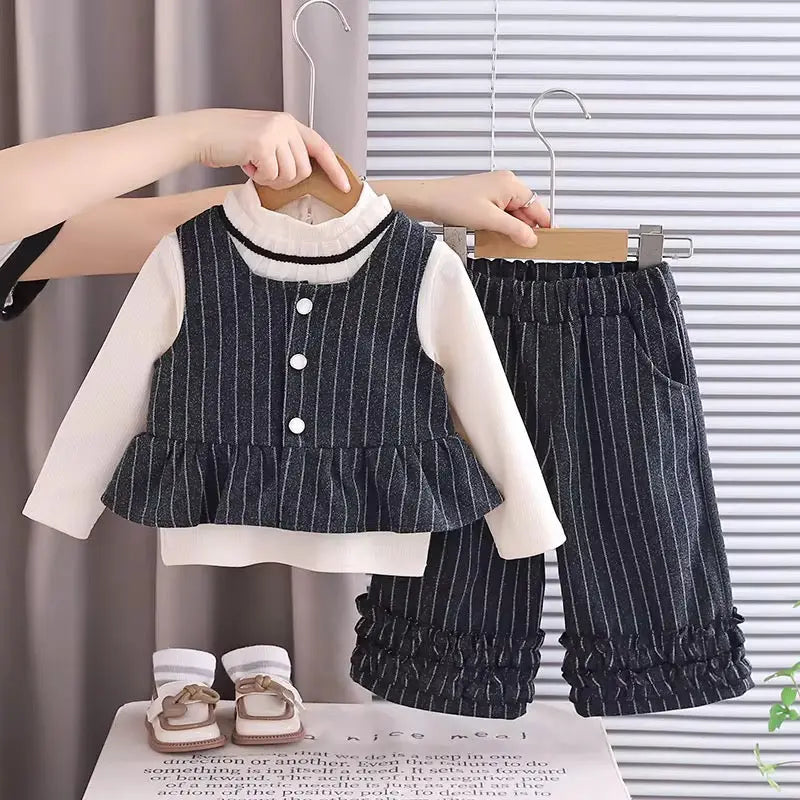 Girls Bow Top And Trouser 2 Pcs Set