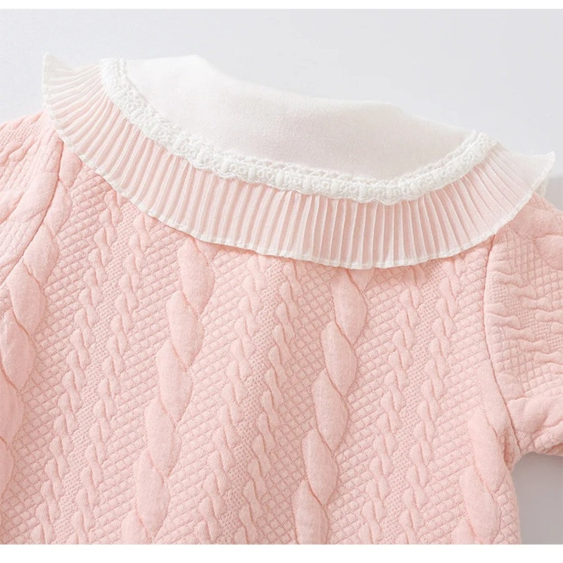 Soft Peachy Pink Baby Girls Romper Delight