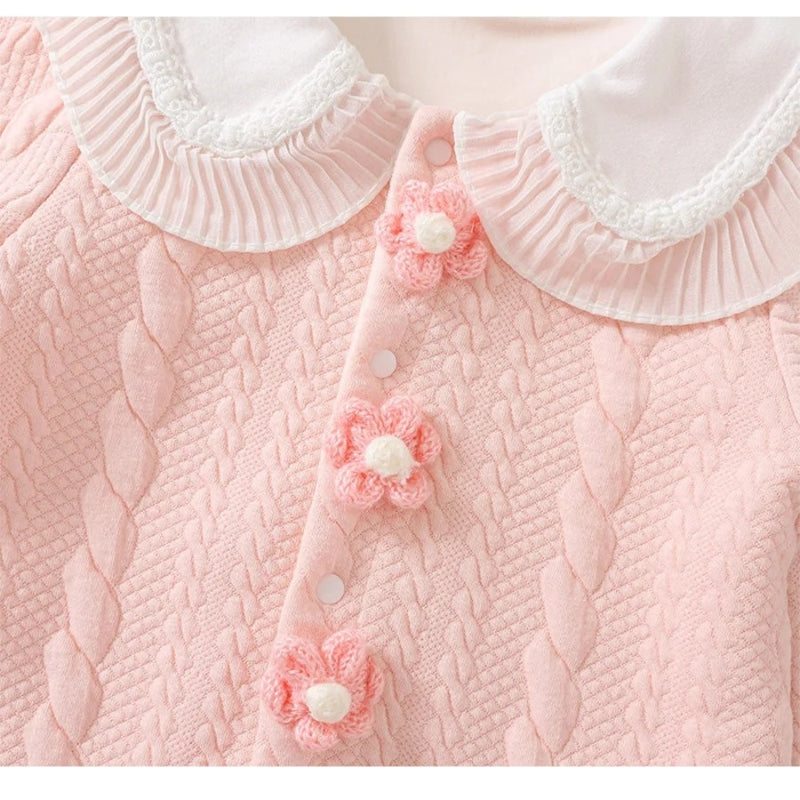 Soft Peachy Pink Baby Girls Romper Delight