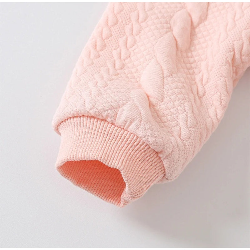 Soft Peachy Pink Baby Girls Romper Delight