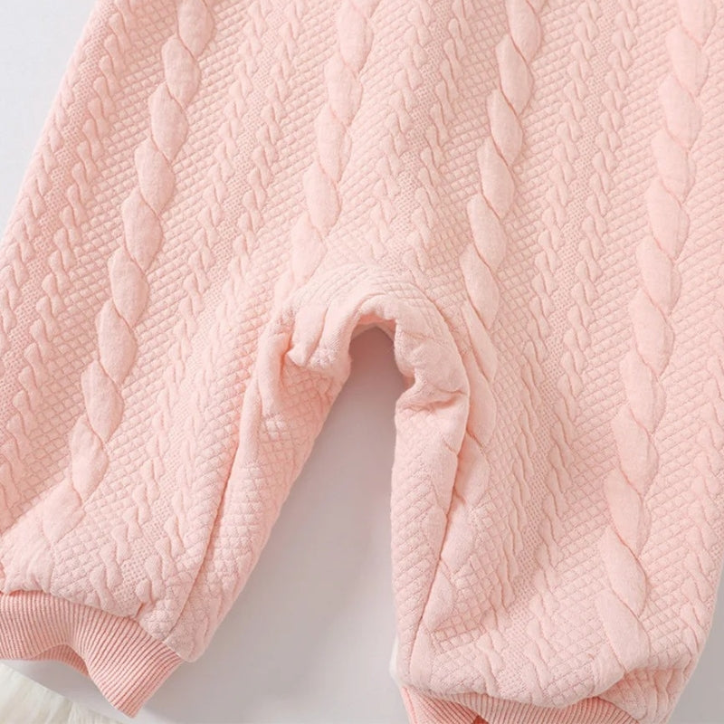 Soft Peachy Pink Baby Girls Romper Delight