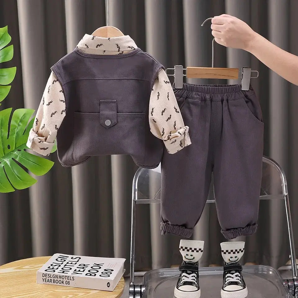 Boys Little Explorer 3-Piece Set – Jacket, Shirt & Joggers