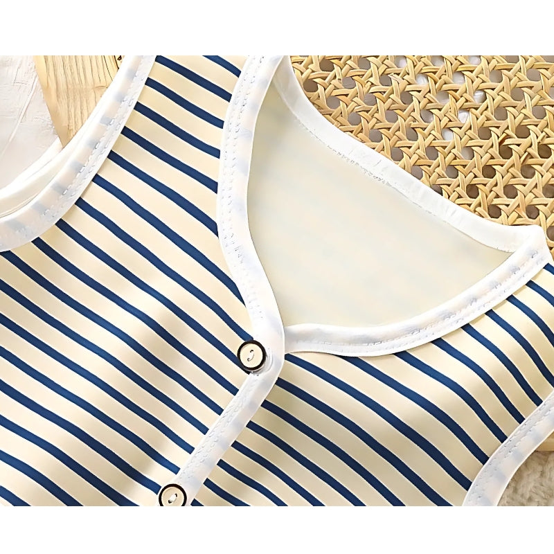 Black and White Striped Baby Girls Top