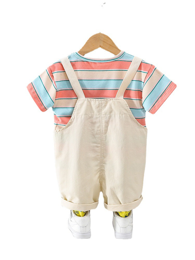 Striped Dungaree Set