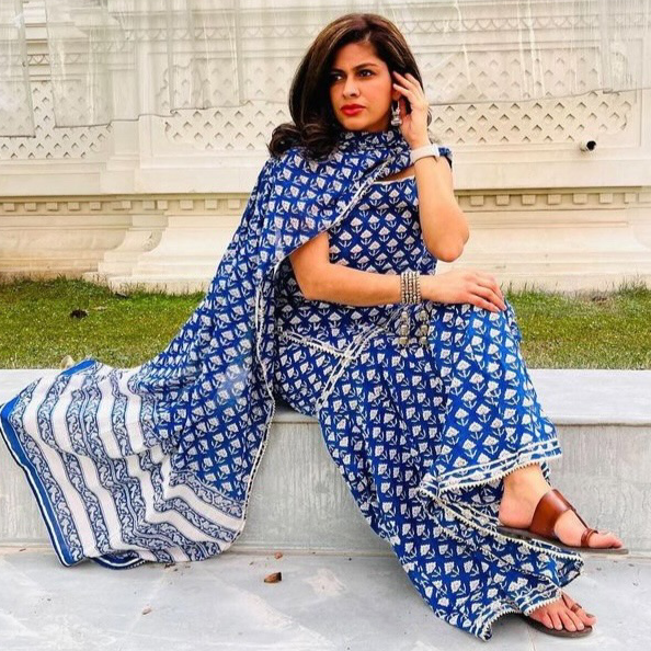 Bunaai Sitara Handblock Printed Suit Set