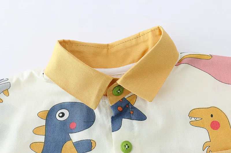 Boys Dino-Theme Shirt And Shorts Set