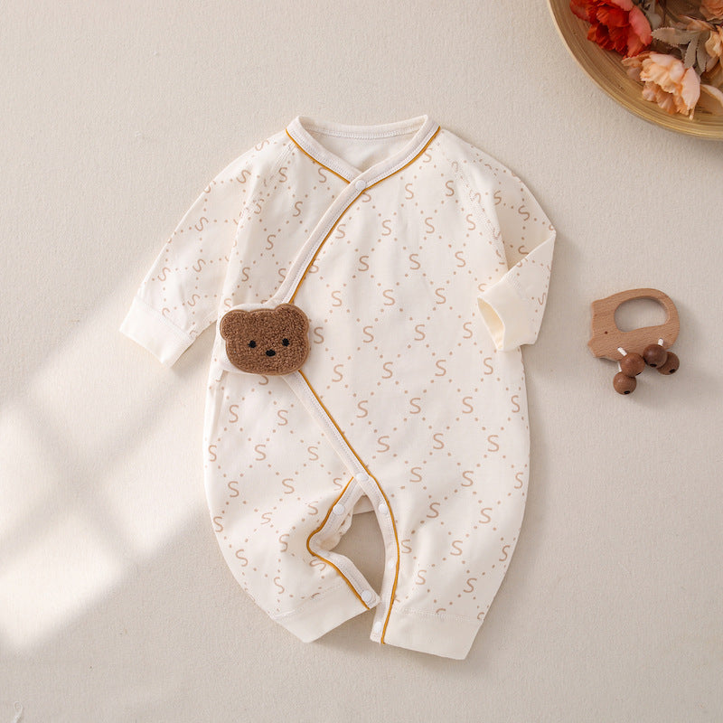 Newborn Side Closure Bear Romper