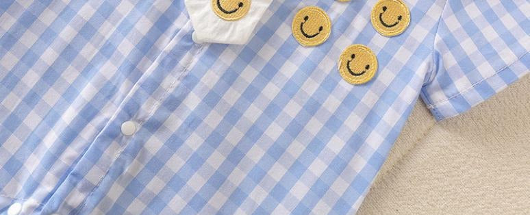 Tie & Checks Baby Boys Romper