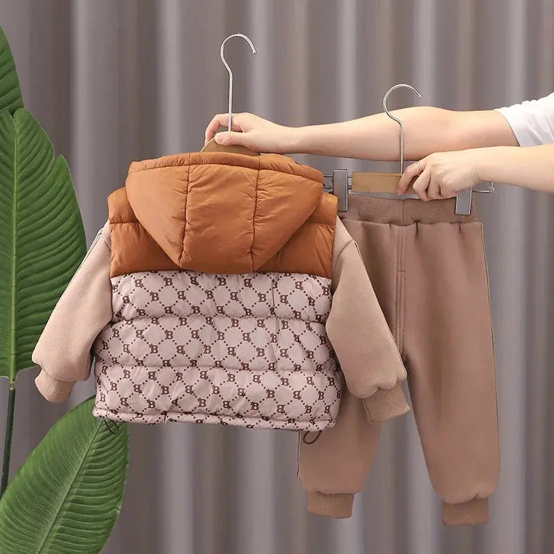 Boys Puffer Jacket Co-ord Set