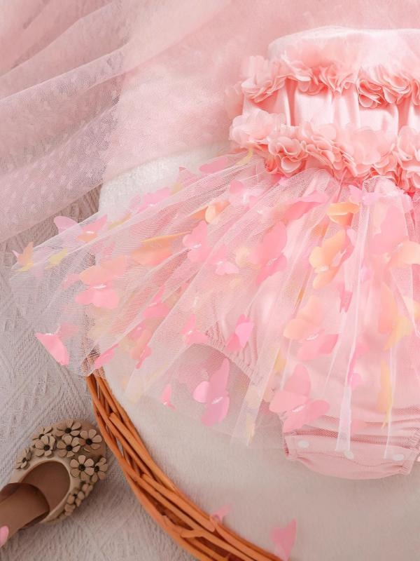 Butterfly Frill Baby Girls Romper Dress