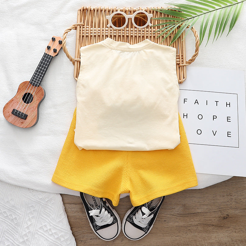 3D Cap Sunbath Boys Outing Set