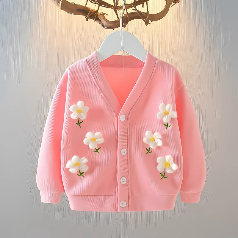 3D Flower Pink Blossom Girls Top