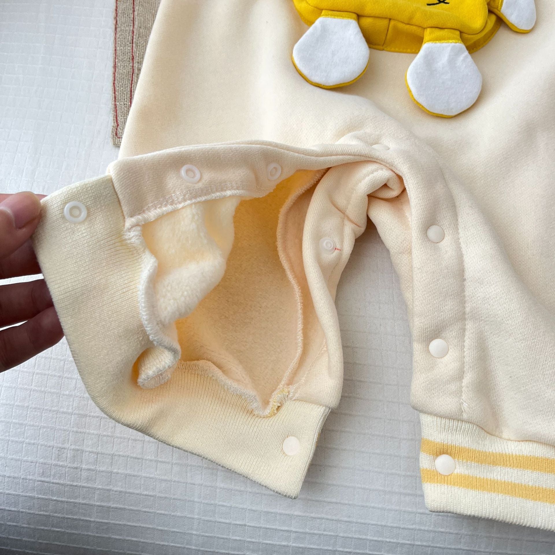 Yellow Cartoon Cozy Romper