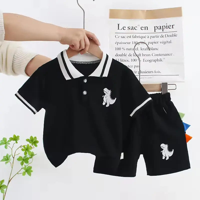 Boys Dino-Print Tee And Shorts Set