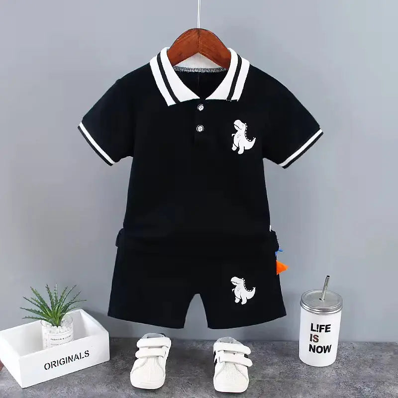 Boys Dino-Print Tee And Shorts Set