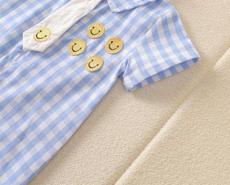 Tie & Checks Baby Boys Romper