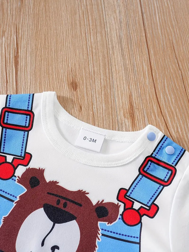 Pocket Bear Little Baby Boys Girls Romper