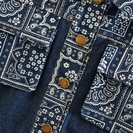 Boys Blue Denim Graphic-Print Co-Ord Set