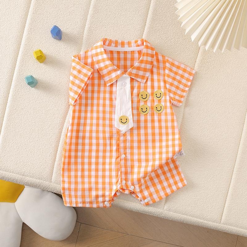 Tie & Checks Baby Boys Romper