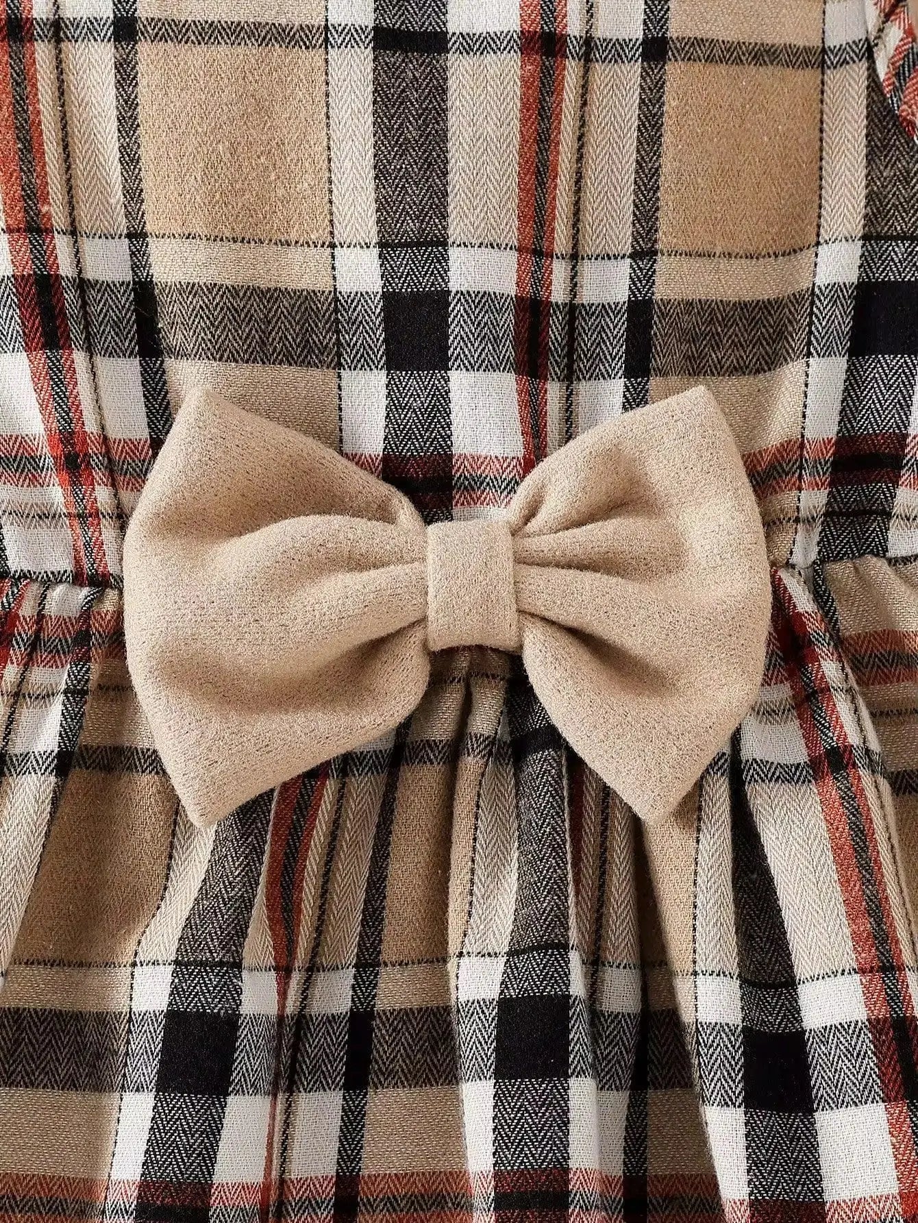 Girls Elegant Checkered Dress with Hat & Coat