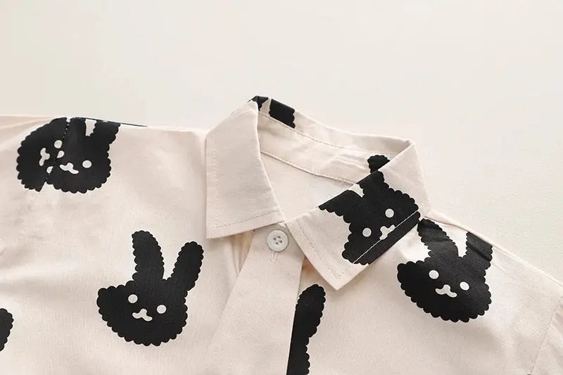 Boys Printed Sweater, Shirt, Jogger And Tie Set