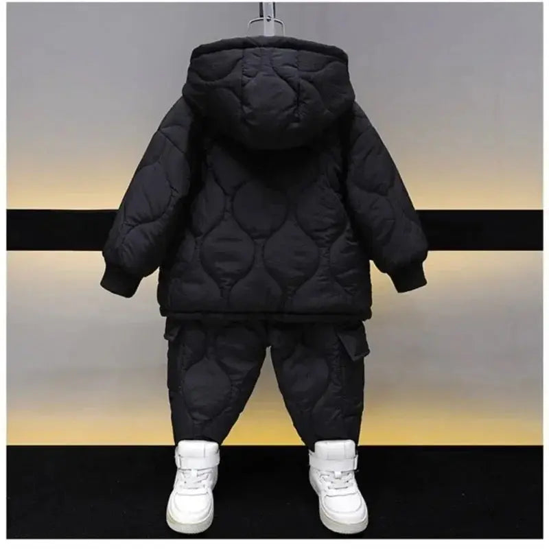 Boys Black Quilted Winter Co-ord Set