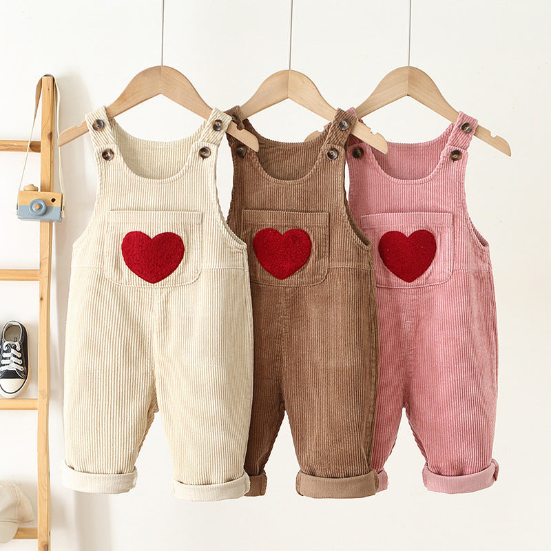Corduroy Love Girls Embroidered Jumpsuit
