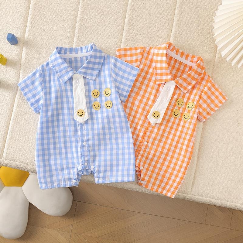 Tie & Checks Baby Boys Romper