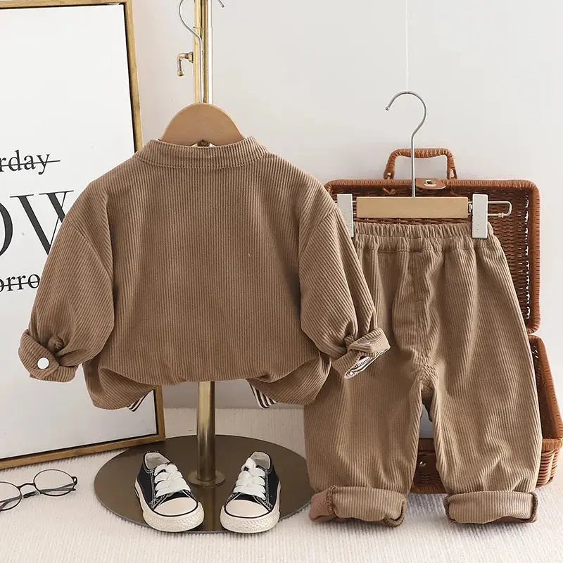 Boys Corduroy Co-ord Set With T-shirts