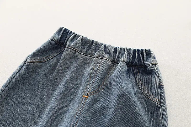 Boys Typography Sweatshirt And Denim Set