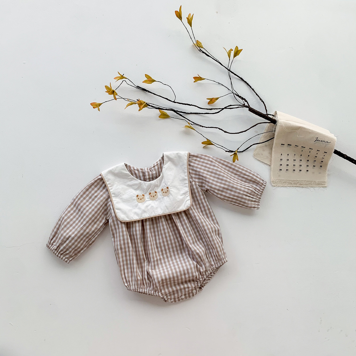 Vintage Plaid  Baby Romper