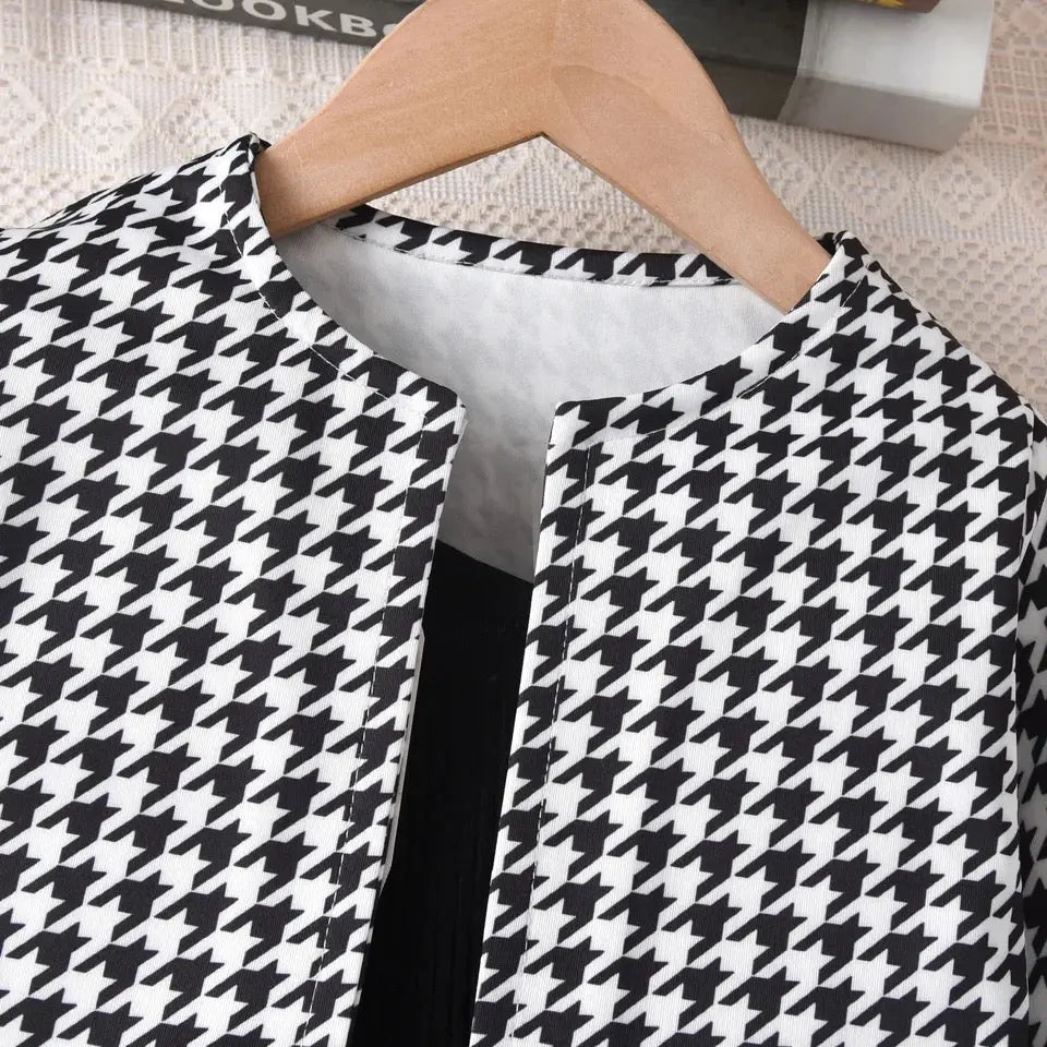 Girls Off-Shoulder Dress With Jacket