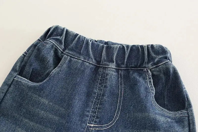 Boys Autumn Stylish Sweater & Denim Set with Shirt & Bunny Tie