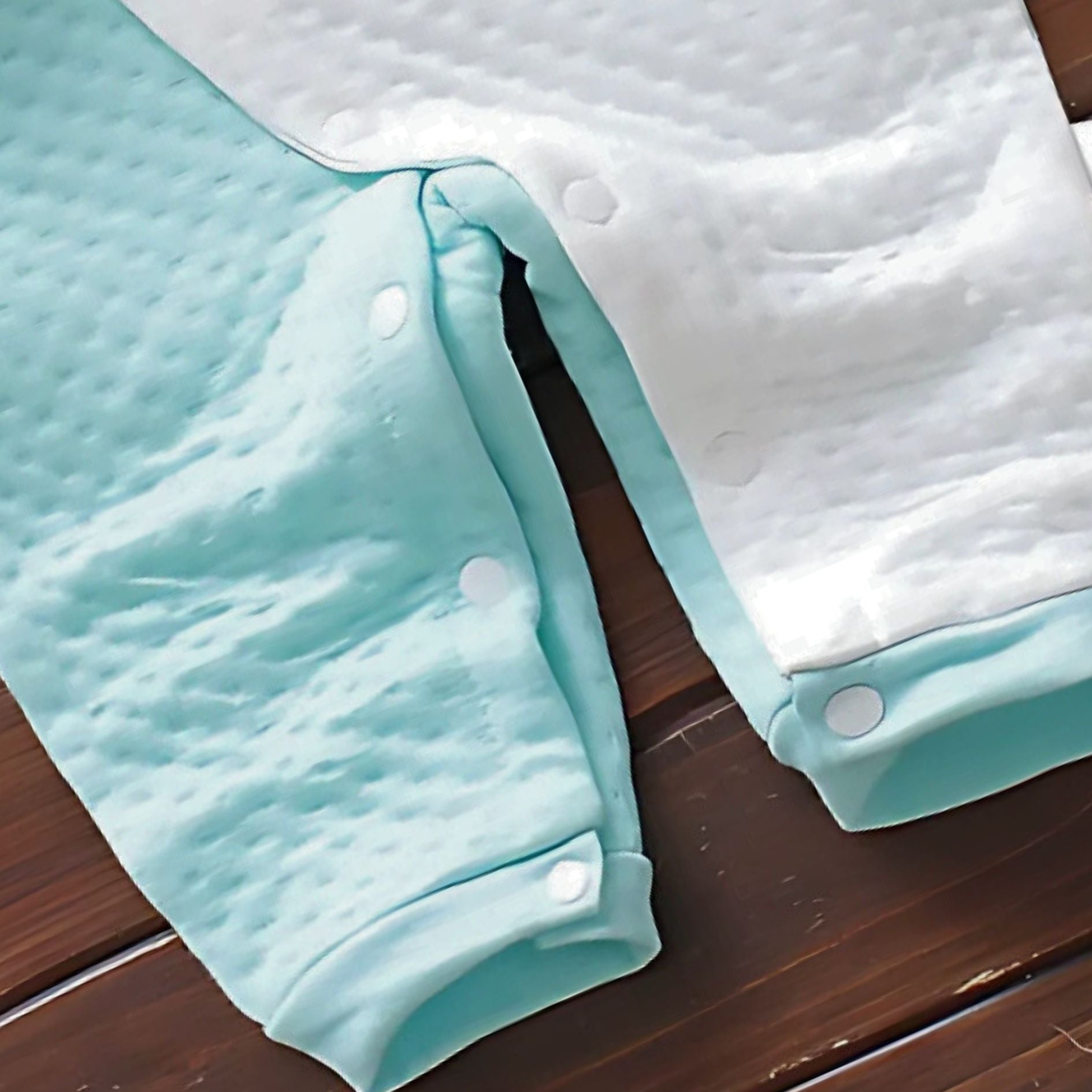 Adorable Blue Patterned Baby Boys Girls Romper