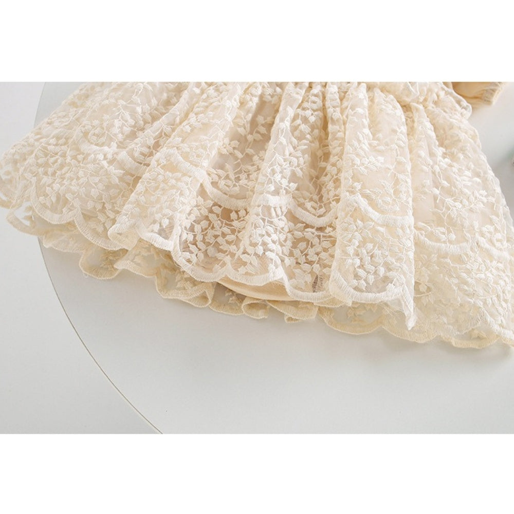 Amber Lace Baby Girls Romper Dress with Hairband