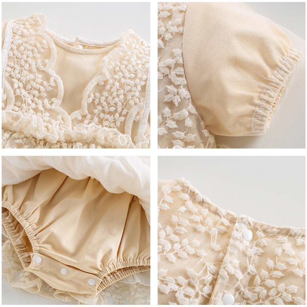 Amber Lace Baby Girls Romper Dress with Hairband