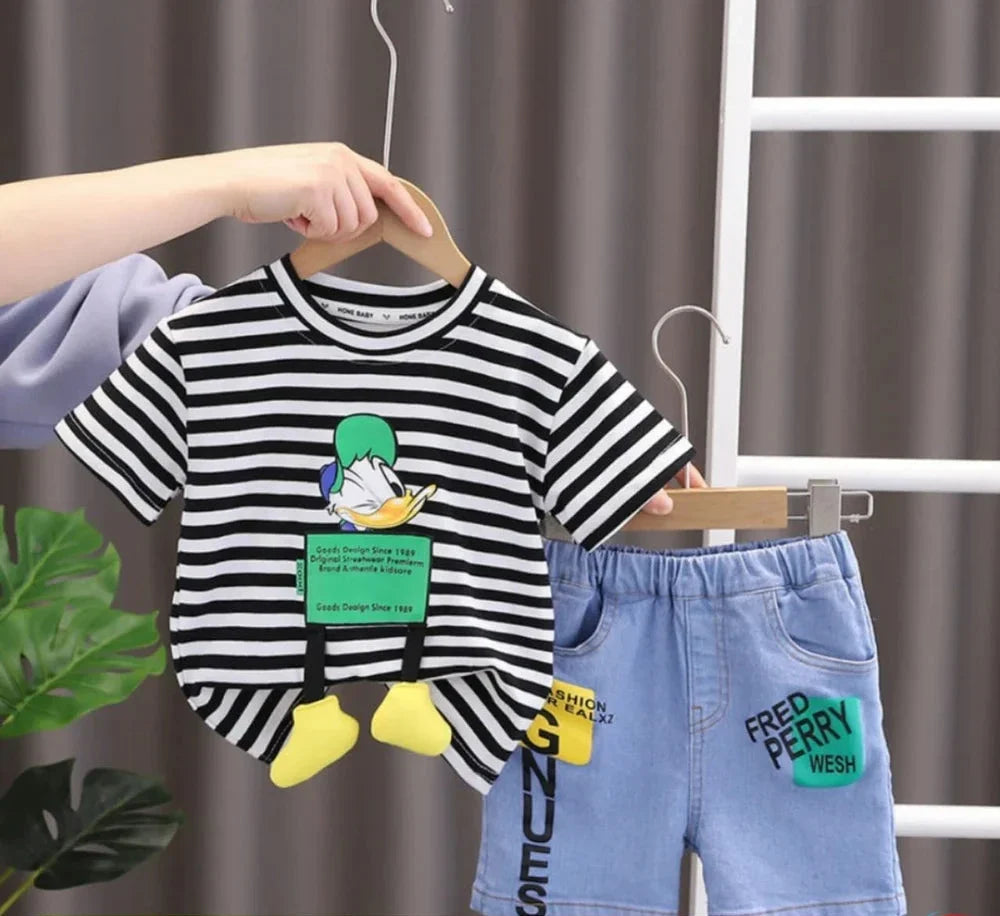 Animated 3D Duck Boys Two-Piece Set