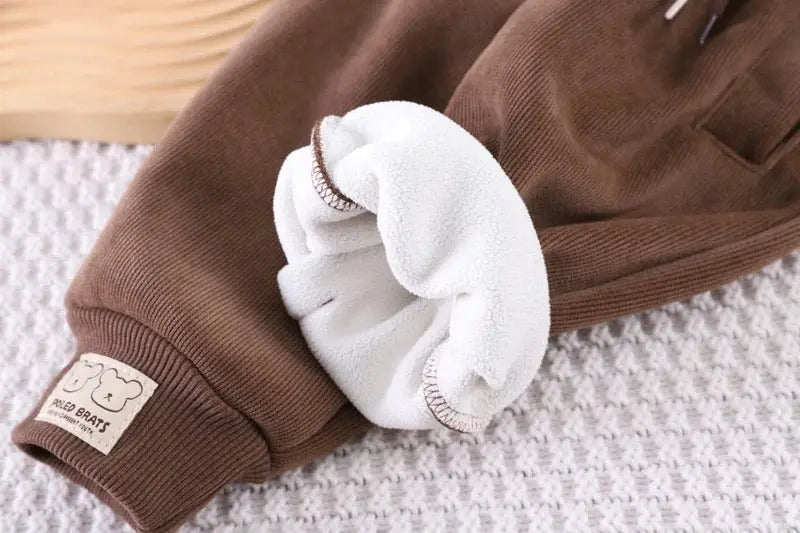 Boys Winter Brown Set With Muffler 3 Pcs Set