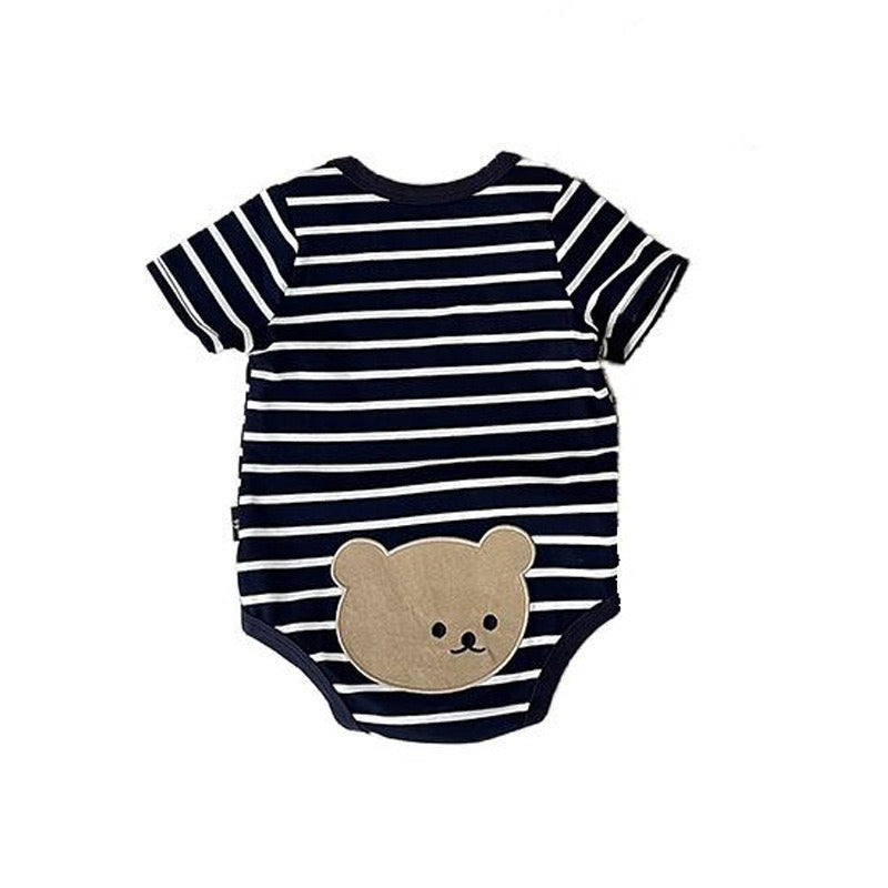 Bear Baby Boys and Girls Striped Romper