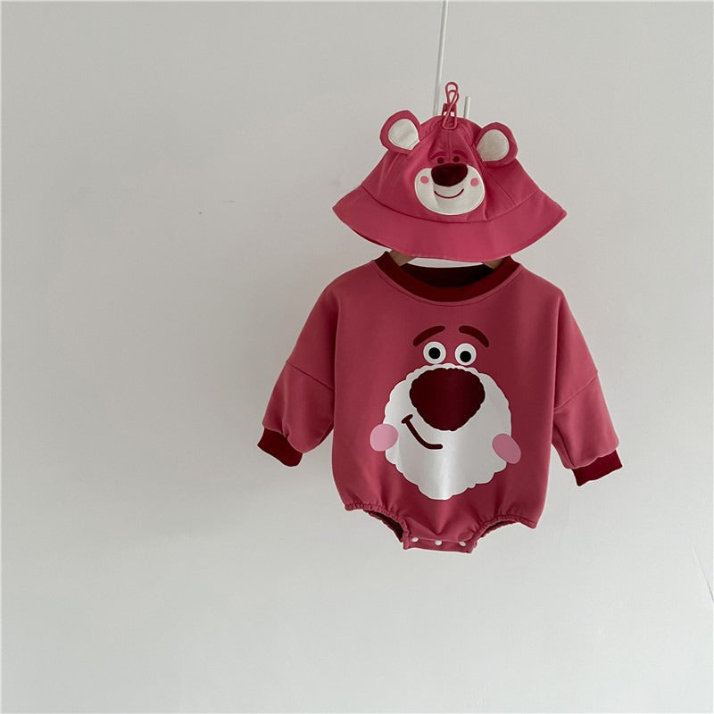 Bearberry Baby Boys and Girls Romper, Hat and Socks Set