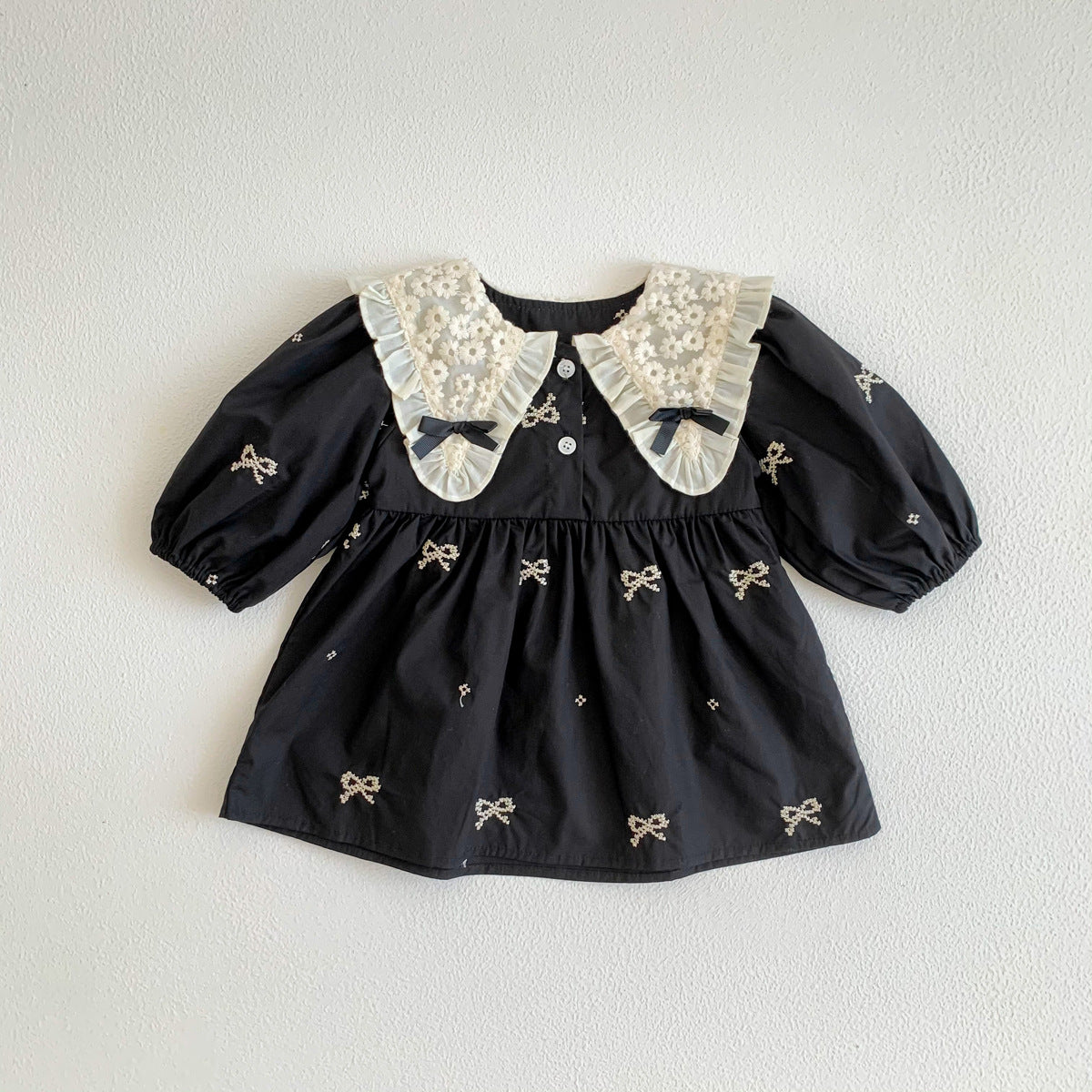 Black Matching Baby Girls Romper and Dress