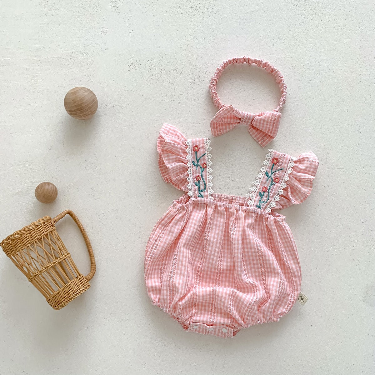 Bloom Bright Baby Girls Romper with Headband