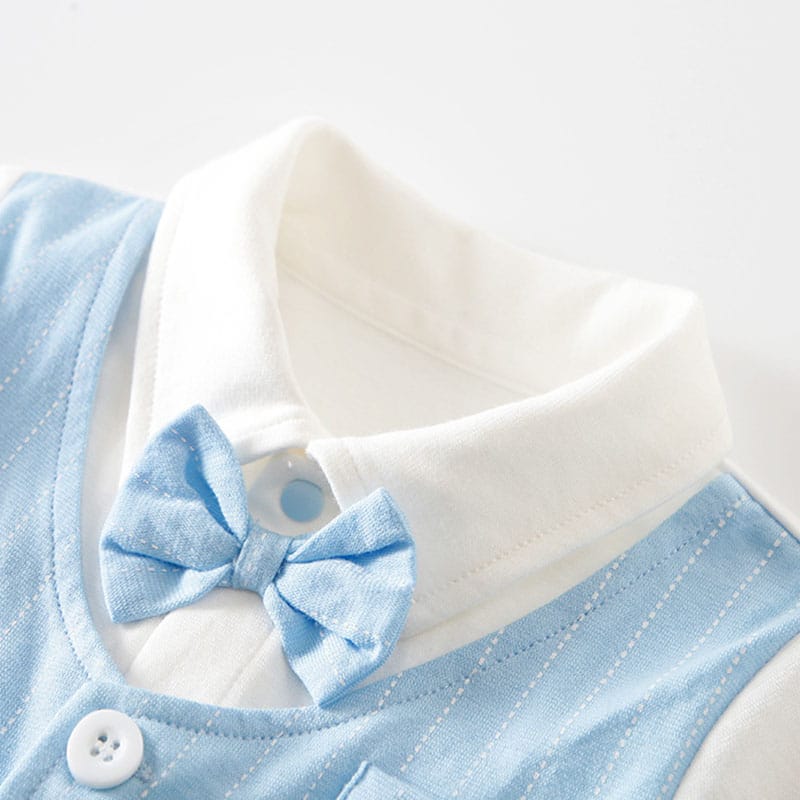 Blue Gentleman Boys Romper