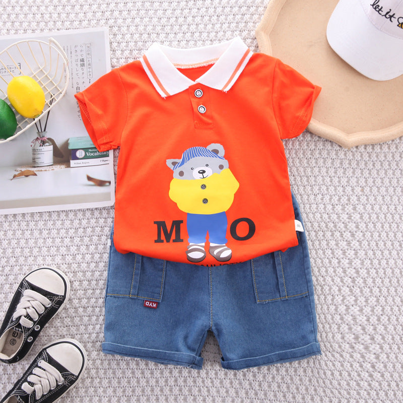 Bright Boys Collared Tshirt and Bottom Set
