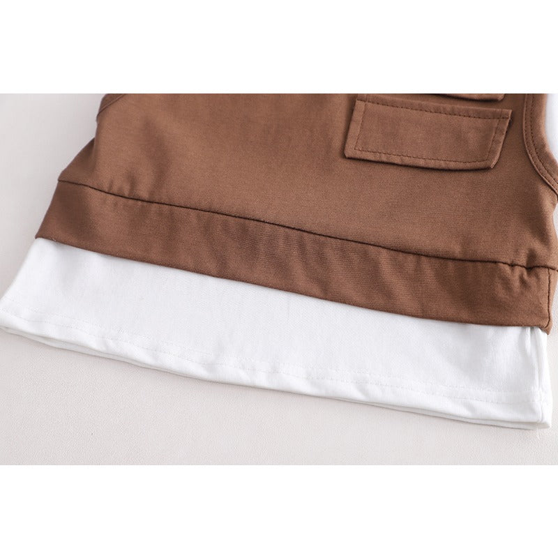 Brown Vest Style Boys Set