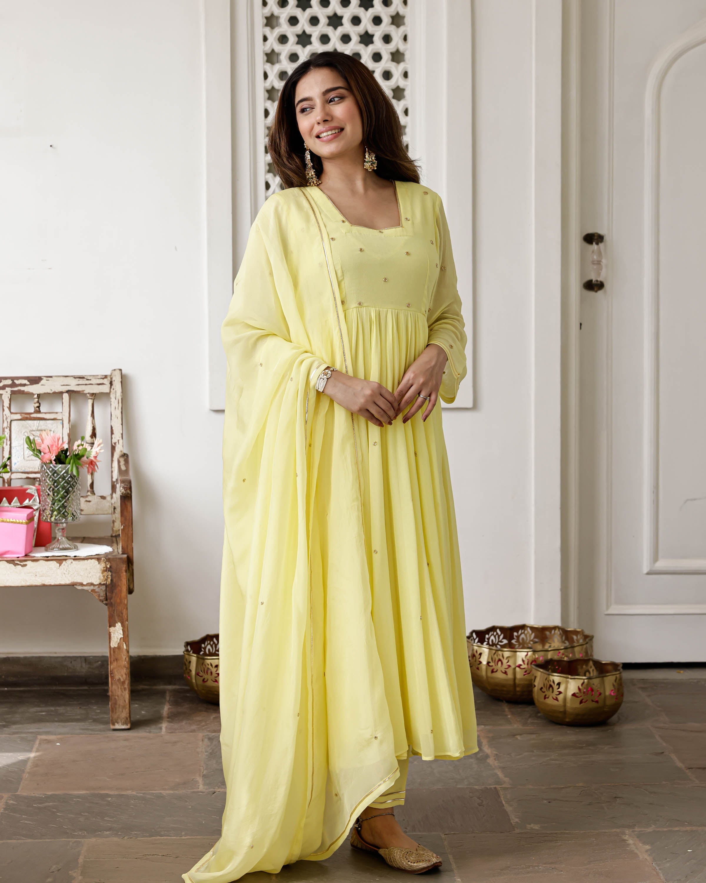 Hansini Yellow Suit Set