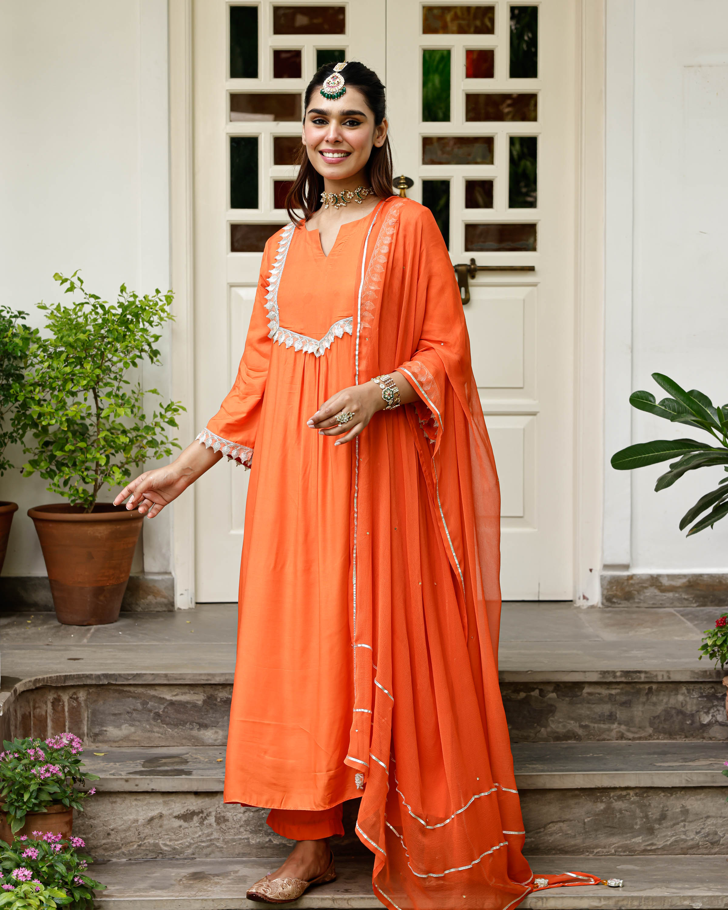 Orange Myra Suit Set